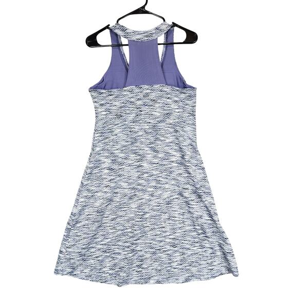MPG Racer Back Tank Dress sz M Women Space Dye Purple White Performance Athletic - Picture 2 of 12